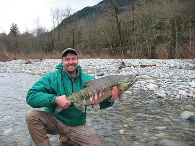 Chris with a Skagit River Chum Salmon